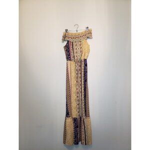 Bailey Blue Womens S Maxi Dress Off The Shoulder Patchwork Tiered Floral Boho